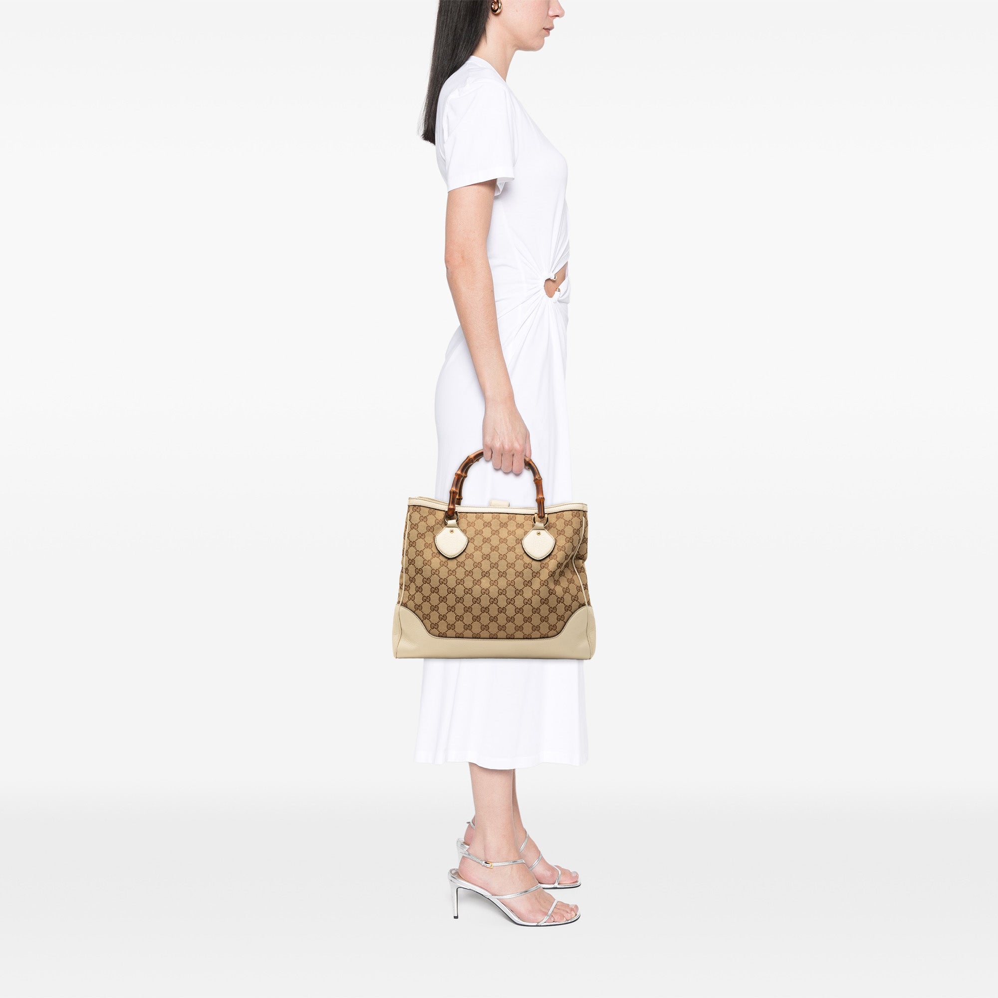Medium GG Canvas Bamboo Diana Tote - Image 7