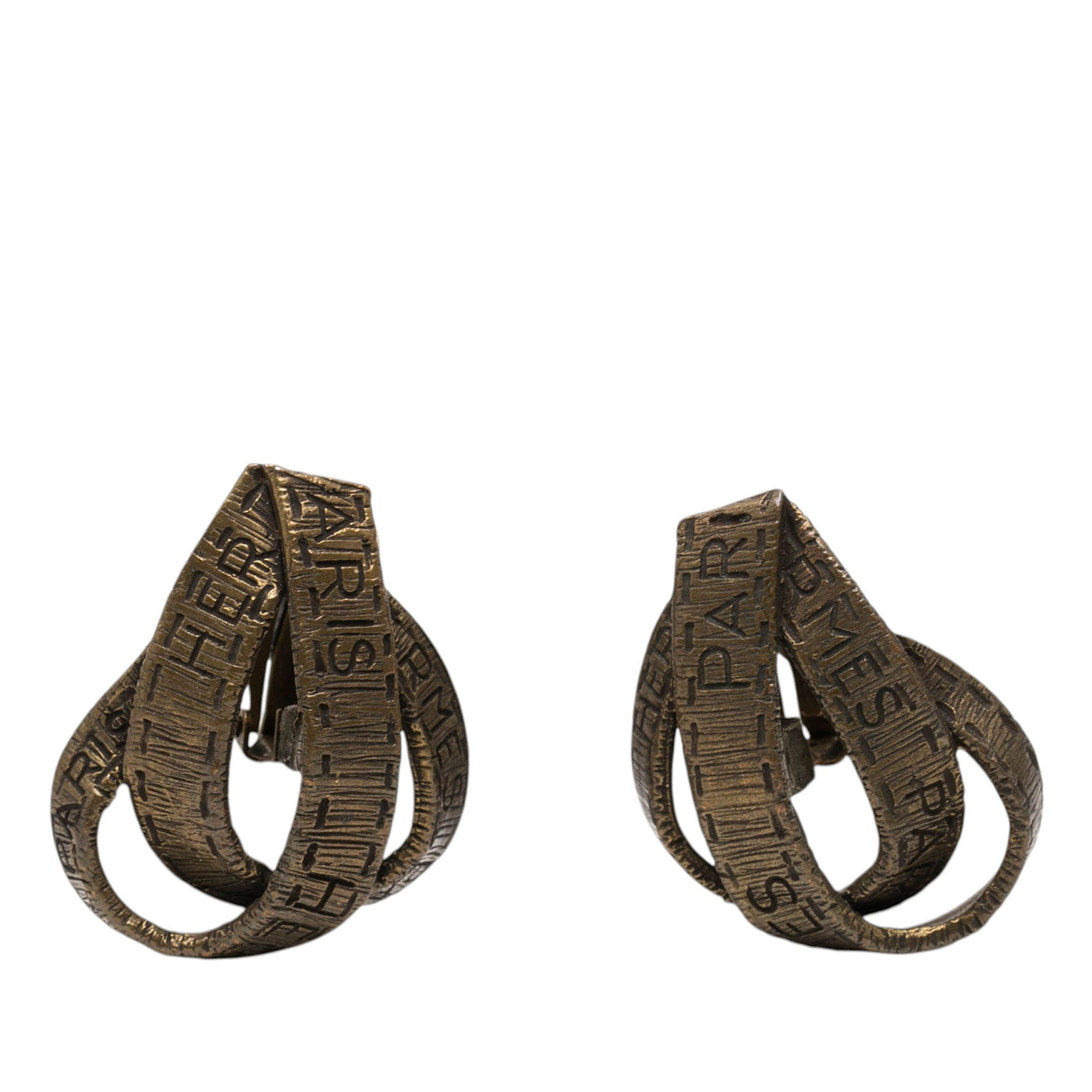 Gold Plated Bijouterie Fantaisie Ribbon Clip On Earrings - Image 1