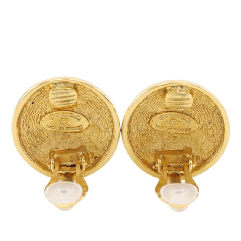 CC Quilted Gold Plated Round Clip On Earrings - Image 3