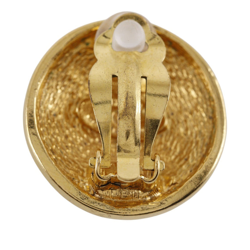 CC Quilted Gold Plated Round Clip On Earrings - Image 5
