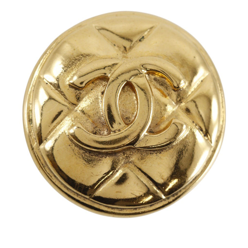 CC Quilted Gold Plated Round Clip On Earrings - Image 6