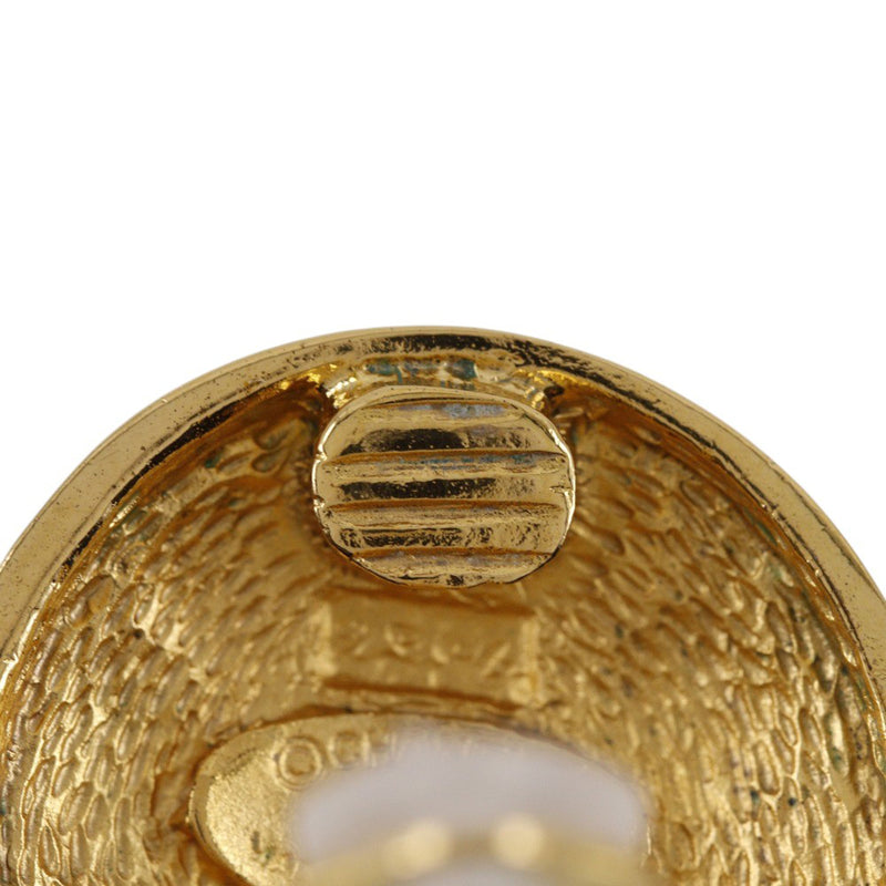 CC Quilted Gold Plated Round Clip On Earrings - Image 8