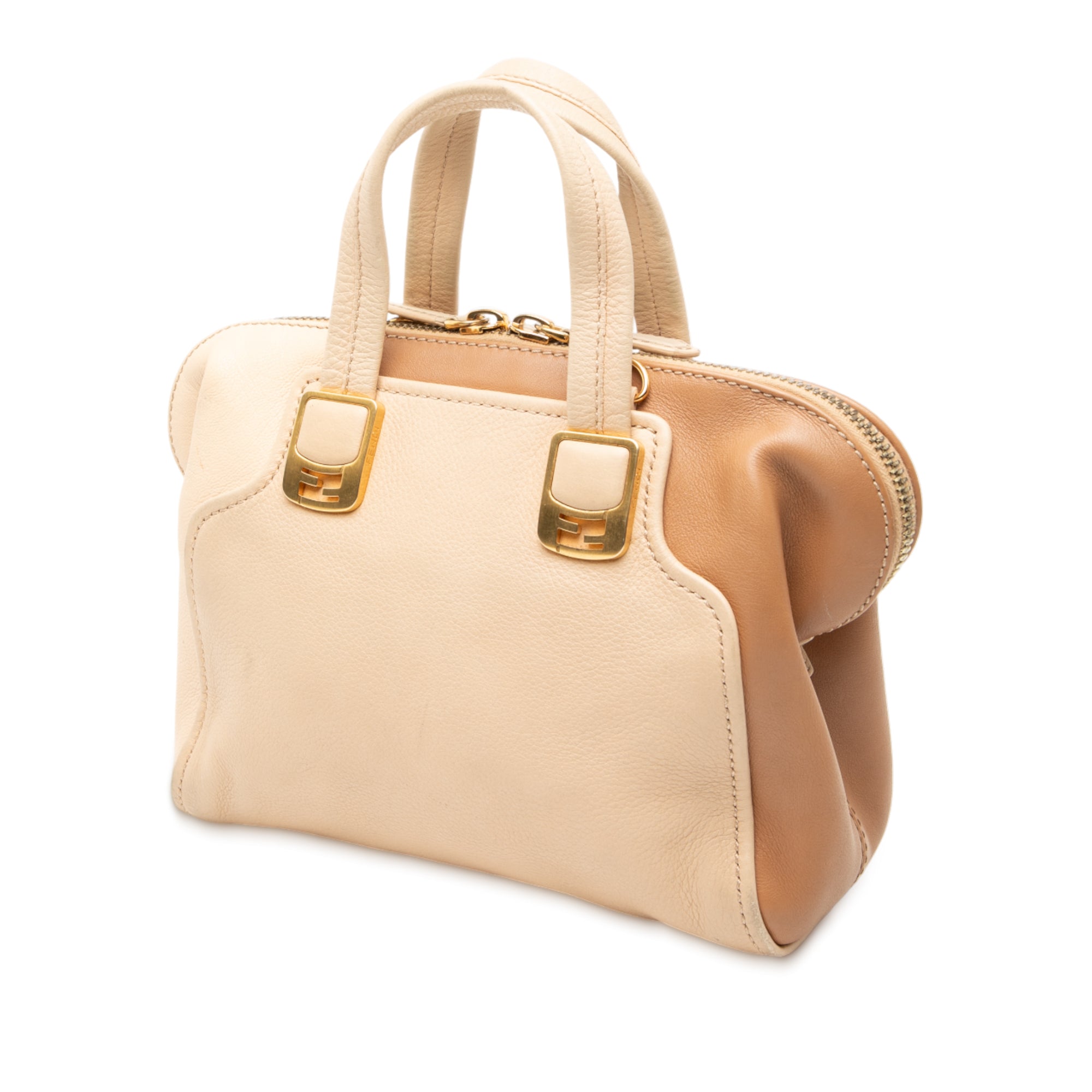 Small Tricolor Leather Chameleon Satchel - Image 2