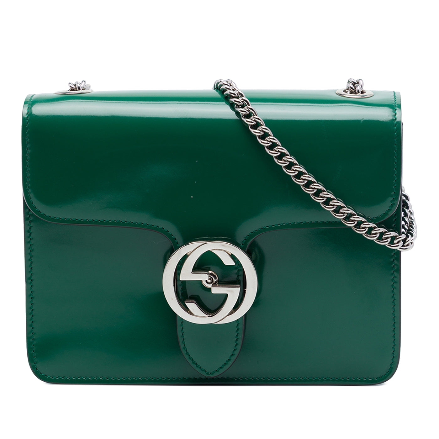 Small Patent Interlocking G Crossbody - Image 1