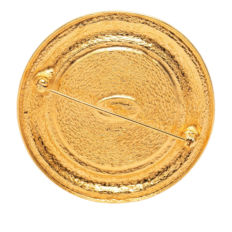 Gold Plated 31 Rue Cambon Round Brooch - Image 2