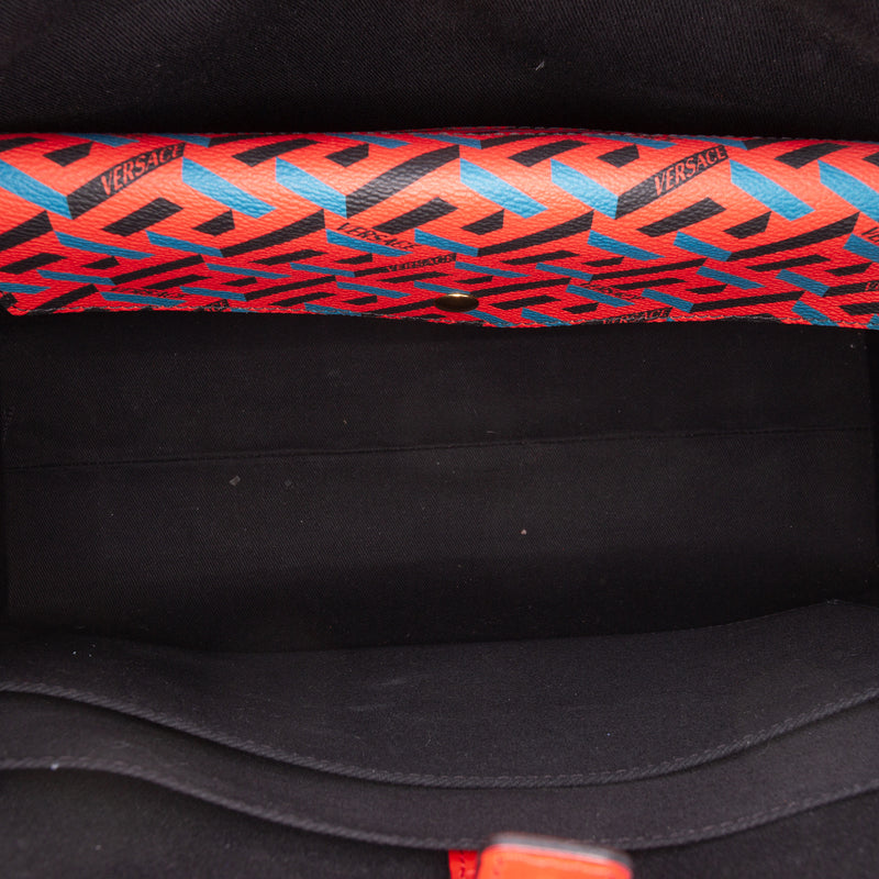 Multicolor Coated Canvas La Greca Tote - Image 4