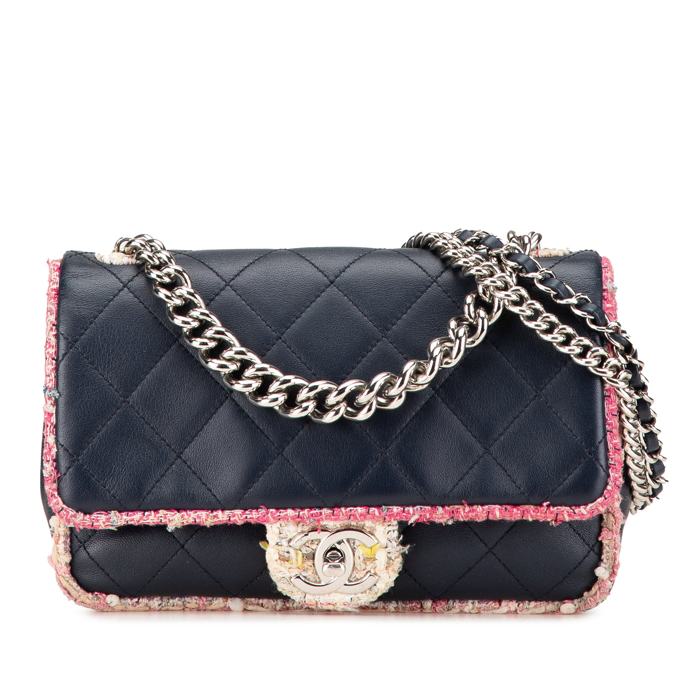 Quilted Lambskin and Tweed Elegant Trim Flap - Image 1