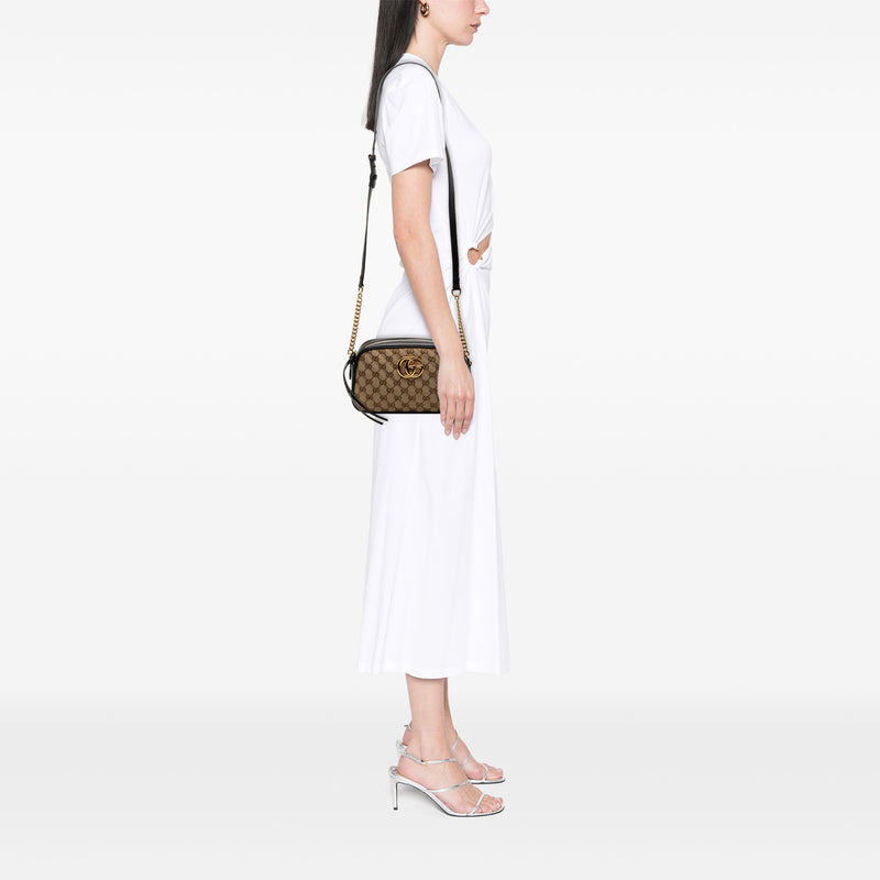 Small GG Marmont Matelasse GG Canvas and Leather Crossbody - Image 7