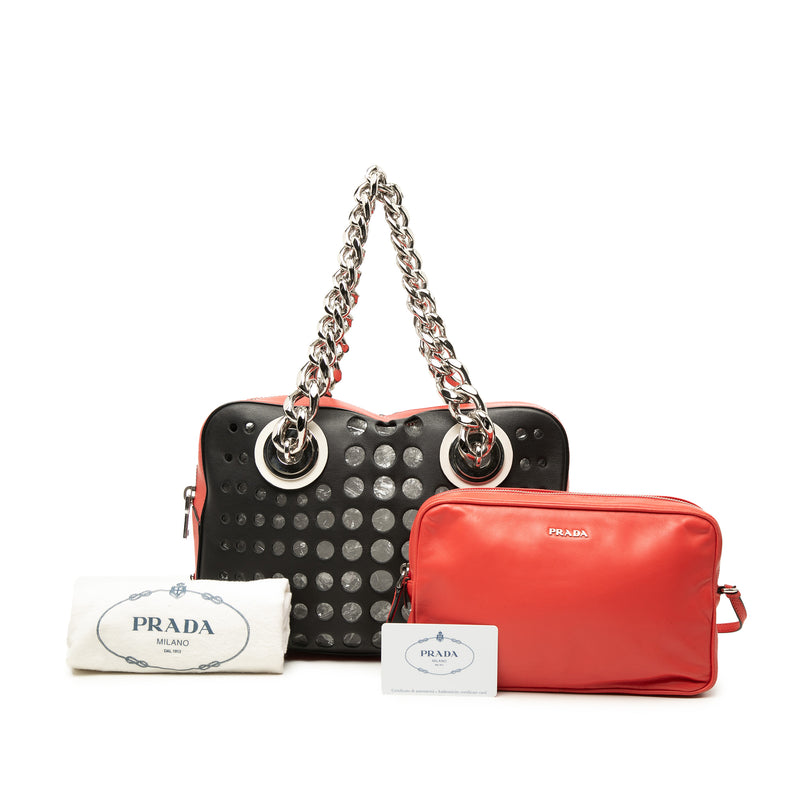 Perforated Leather City Fori Chain Handbag - Image 7
