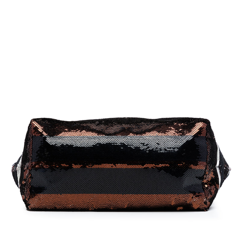 Sequined Satin Stripes Tote - Image 3