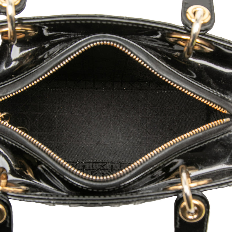 Medium Patent Cannage Lady Dior - Image 4
