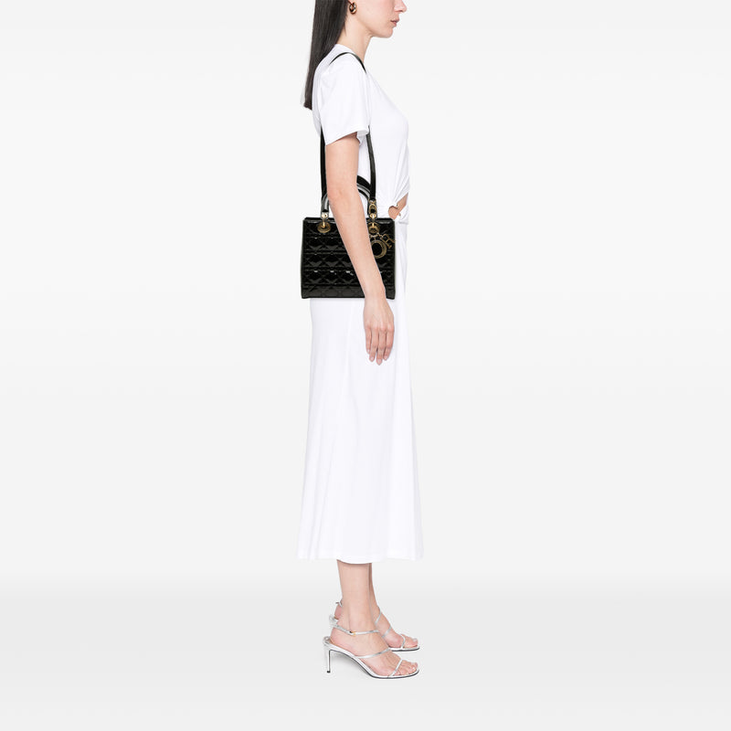 Medium Patent Cannage Lady Dior - Image 6