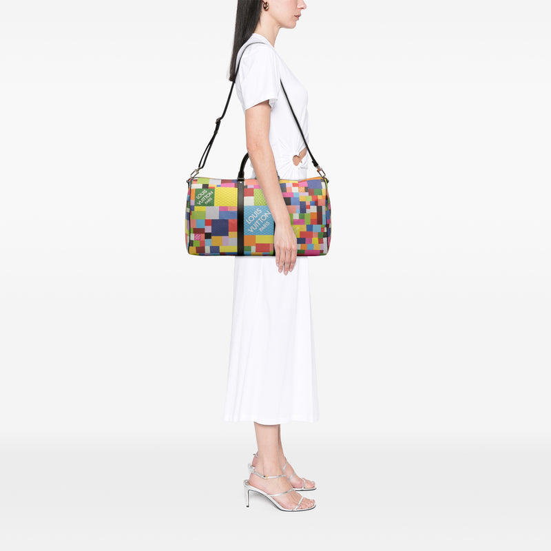 Multicolor Damier Graphite 3D Keepall Bandouliere 50 - Image 11