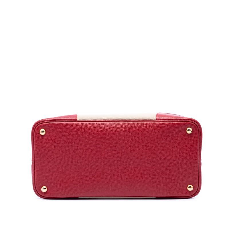 Large Saffiano Trimmed Canapa Double Satchel - Image 3