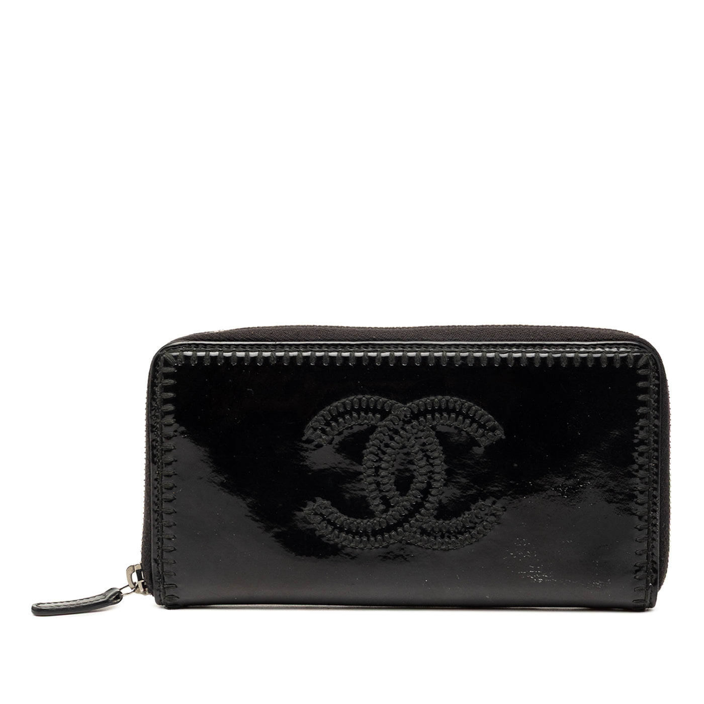 CC Patent Stitched Long Wallet - Image 1