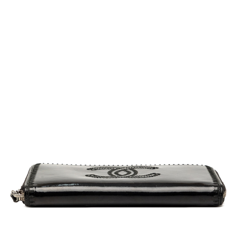 CC Patent Stitched Long Wallet - Image 3