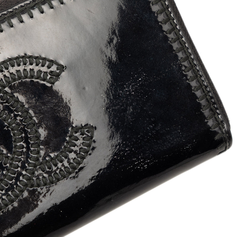 CC Patent Stitched Long Wallet - Image 7