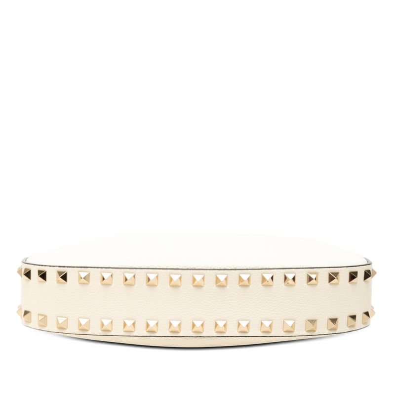 Small Grainy Calfskin Rockstud Hobo - Image 3
