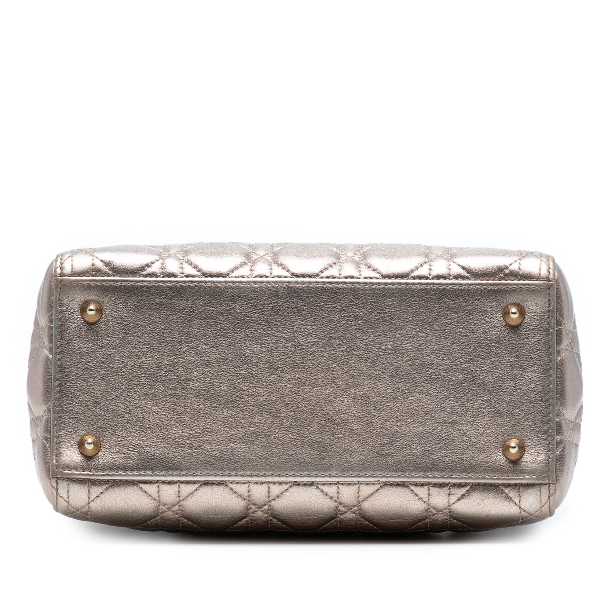 Medium Metallic Lambskin Cannage Lady Dior - Image 3