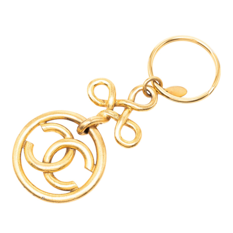 Gold Plated CC Medallion Key Ring Bag Charm - Image 2