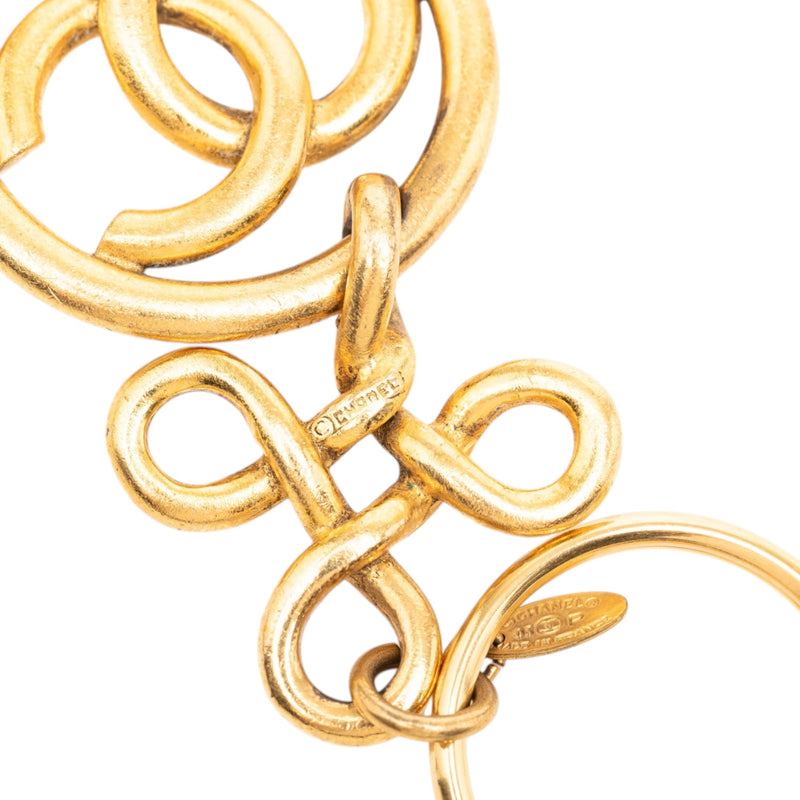 Gold Plated CC Medallion Key Ring Bag Charm - Image 3