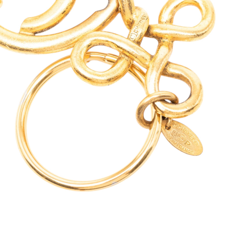 Gold Plated CC Medallion Key Ring Bag Charm - Image 4