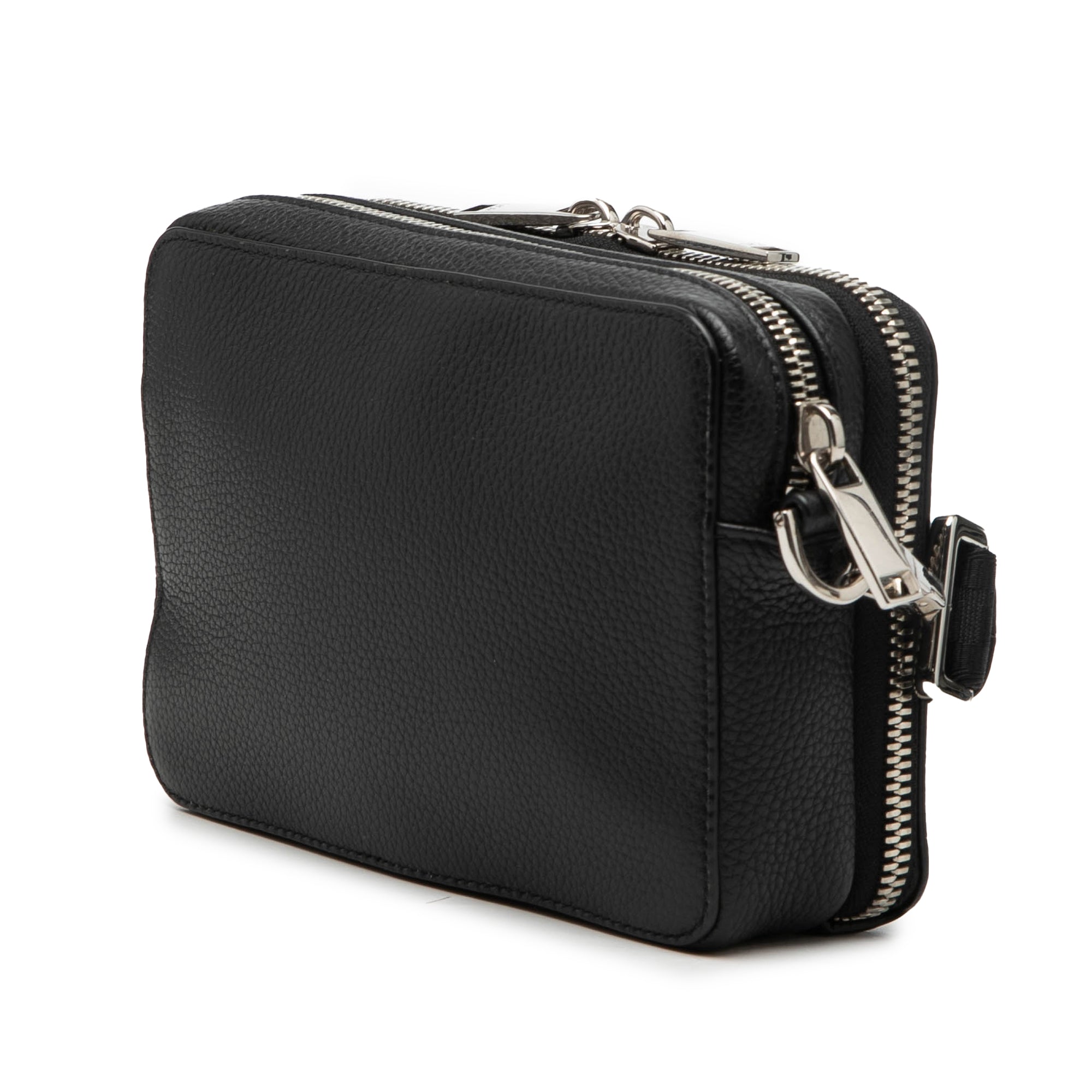Shawn Stussy Grained Calfskin Double Zip Pouch with Strap - Image 2