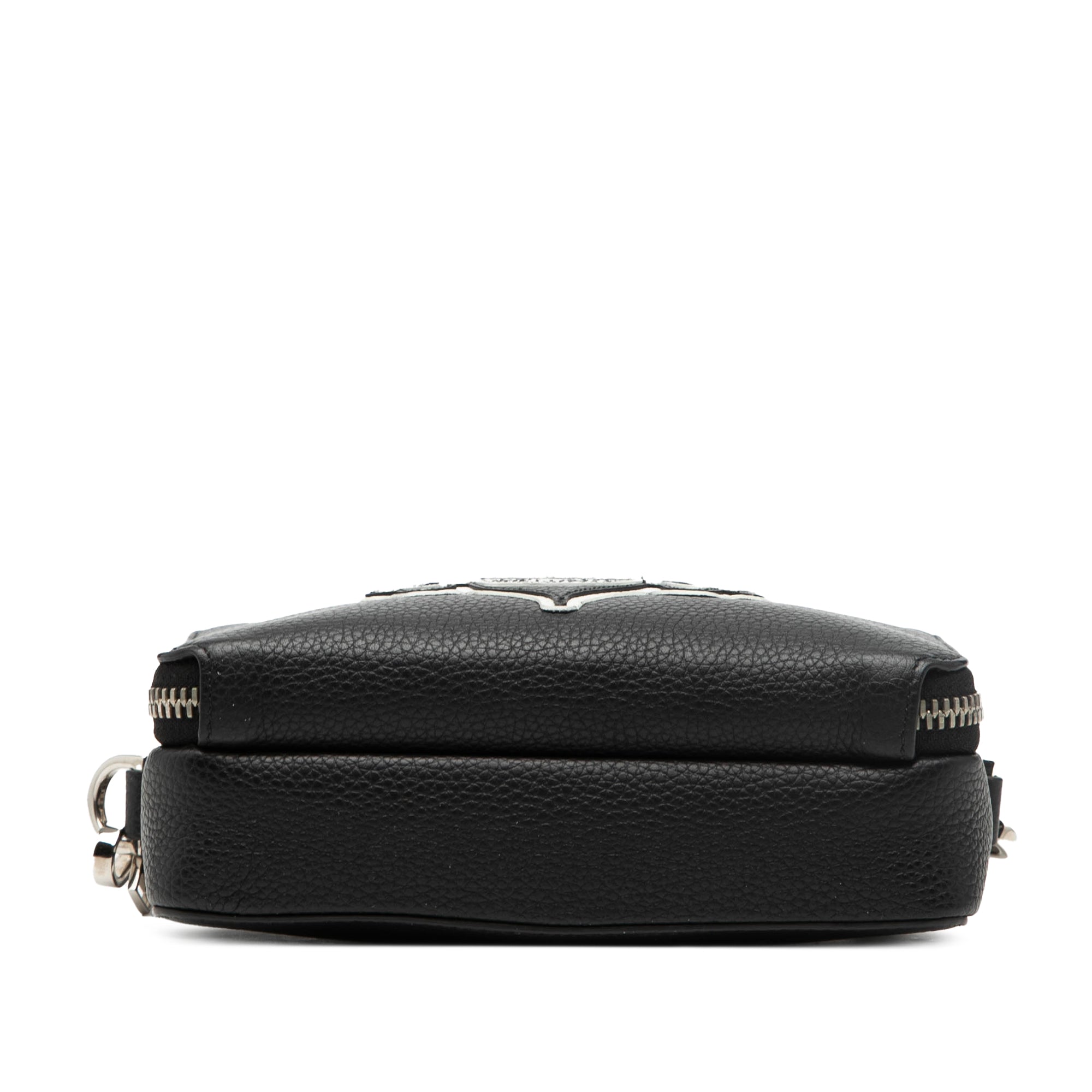 Shawn Stussy Grained Calfskin Double Zip Pouch with Strap - Image 3