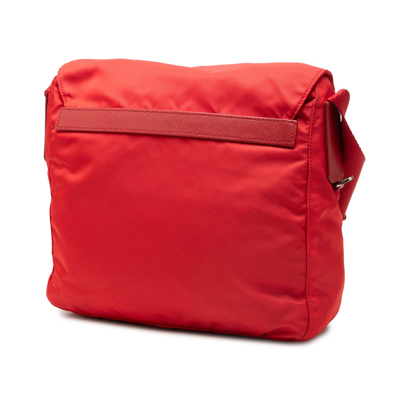 Saffiano Trimmed Tessuto Zip Buckle Messenger Bag - Image 2