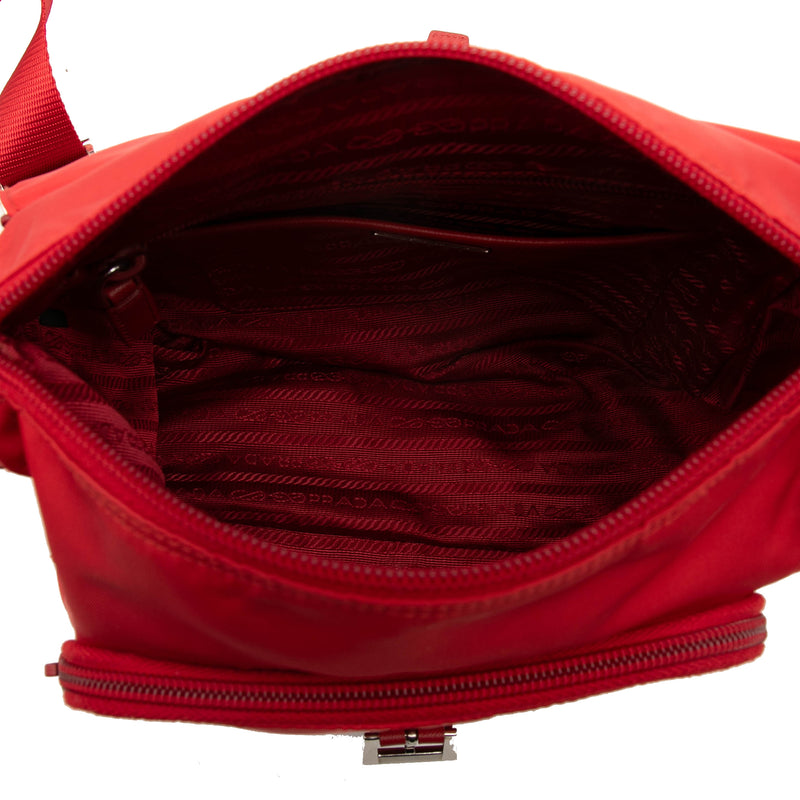 Saffiano Trimmed Tessuto Zip Buckle Messenger Bag - Image 4