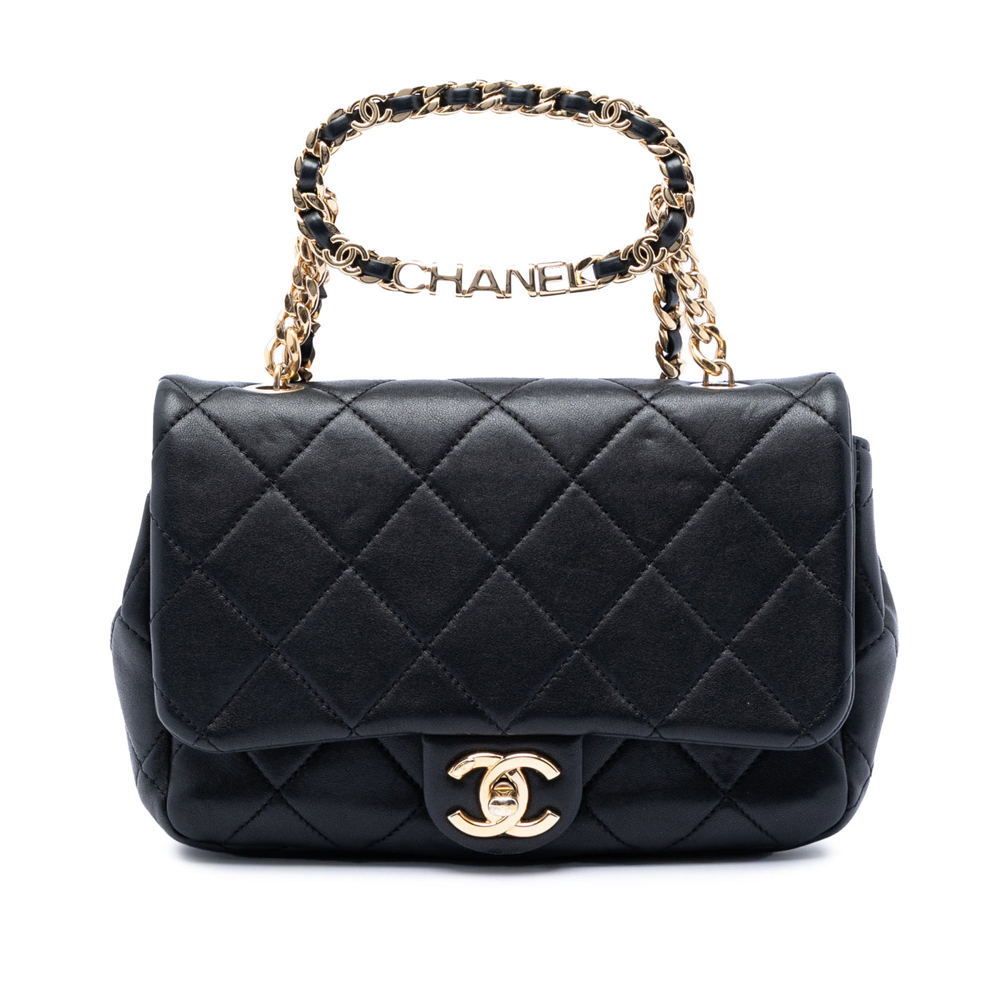 Small Quilted Lambskin Round Top Handle Flap - Image 1
