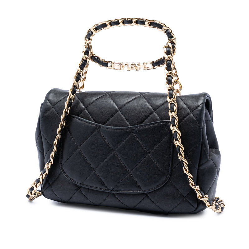 Small Quilted Lambskin Round Top Handle Flap - Image 2