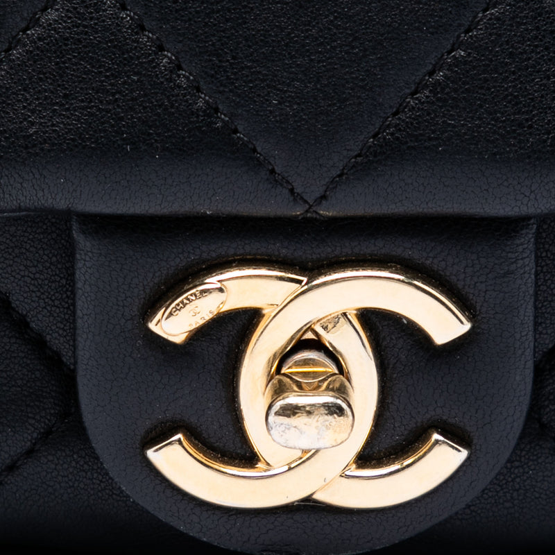 Small Quilted Lambskin Round Top Handle Flap - Image 5