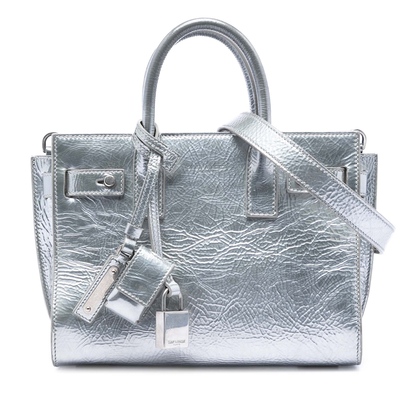 Nano Metallic Crinkled Calfskin Supple Sac De Jour Satchel - Image 1
