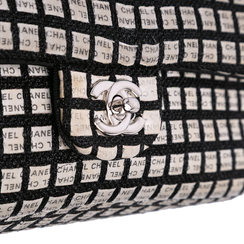 Medium Classic Tweed and Ribbon Logo Double Flap - Image 10