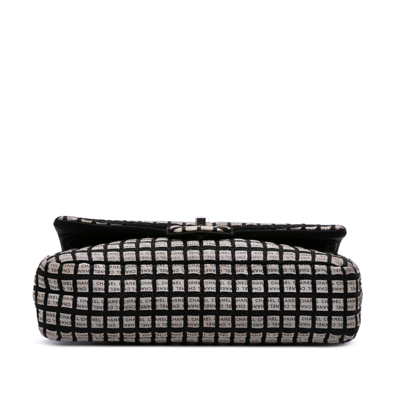 Medium Classic Tweed and Ribbon Logo Double Flap - Image 3