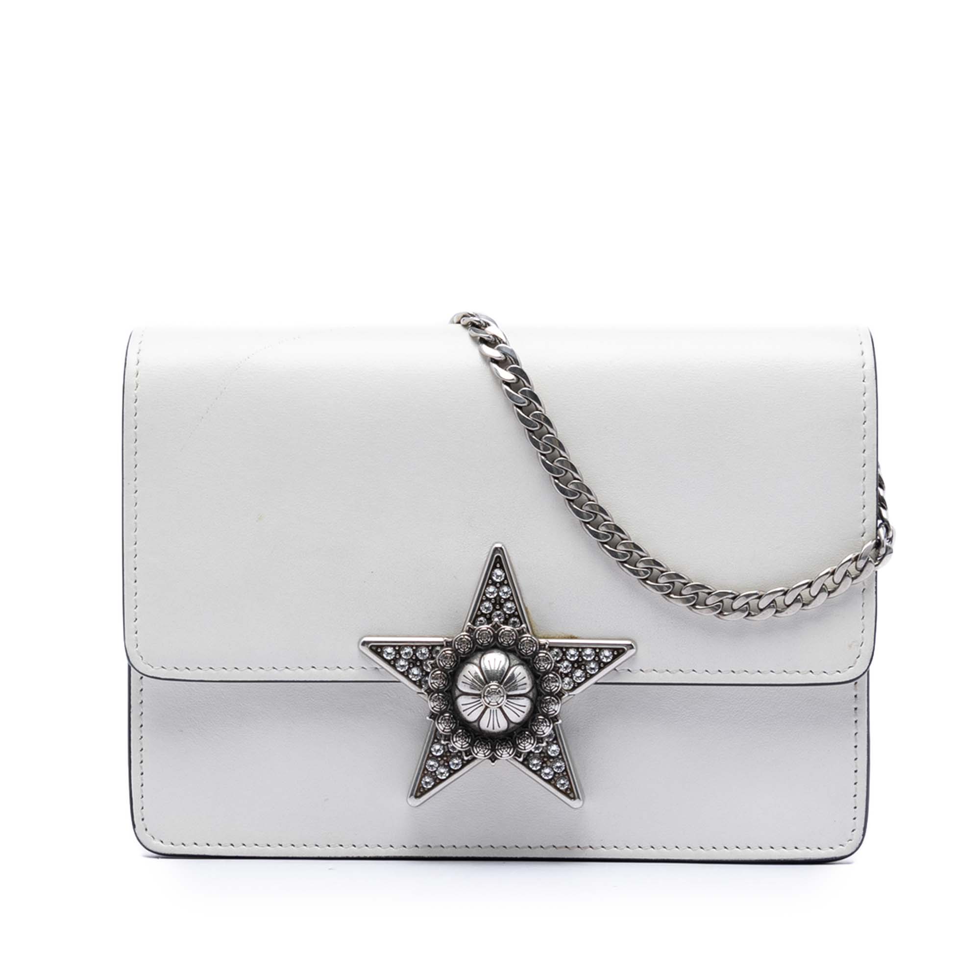 Smooth Leather Star Crystal Embellished Crossbody - Image 1