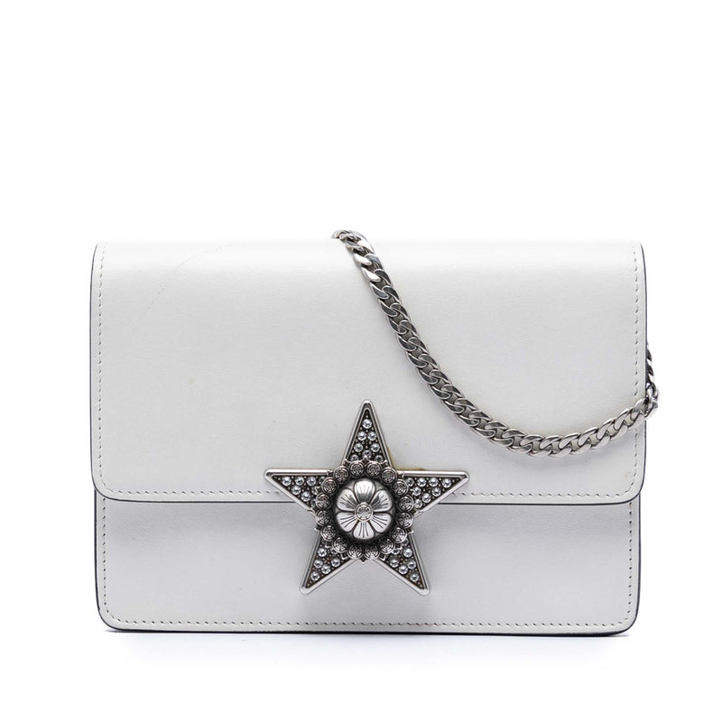Smooth Leather Star Crystal Embellished Crossbody