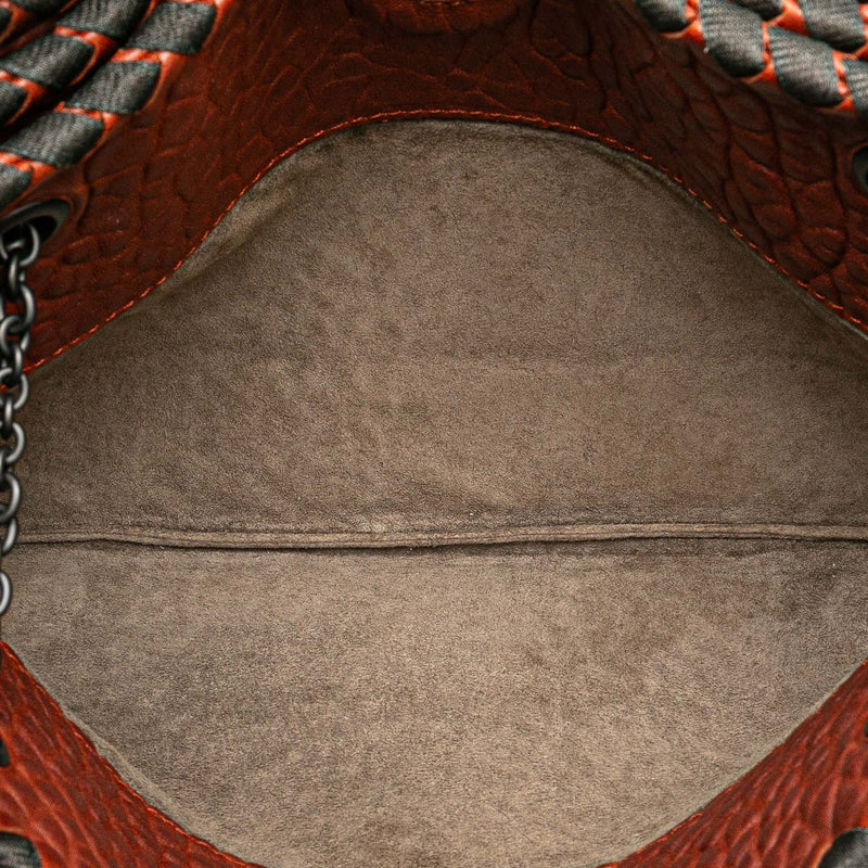 Textured Leather Whipstitch Duo Shoulder Bag - Image 4