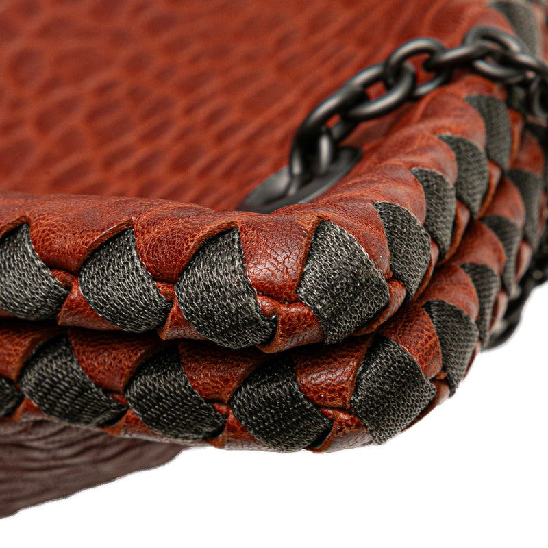Textured Leather Whipstitch Duo Shoulder Bag - Image 8