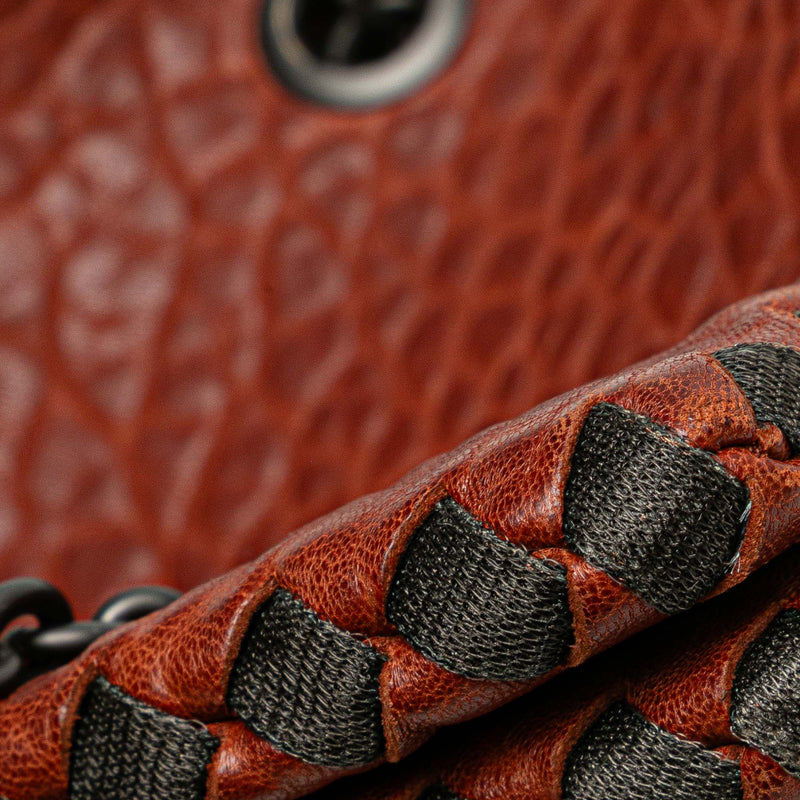 Textured Leather Whipstitch Duo Shoulder Bag - Image 9