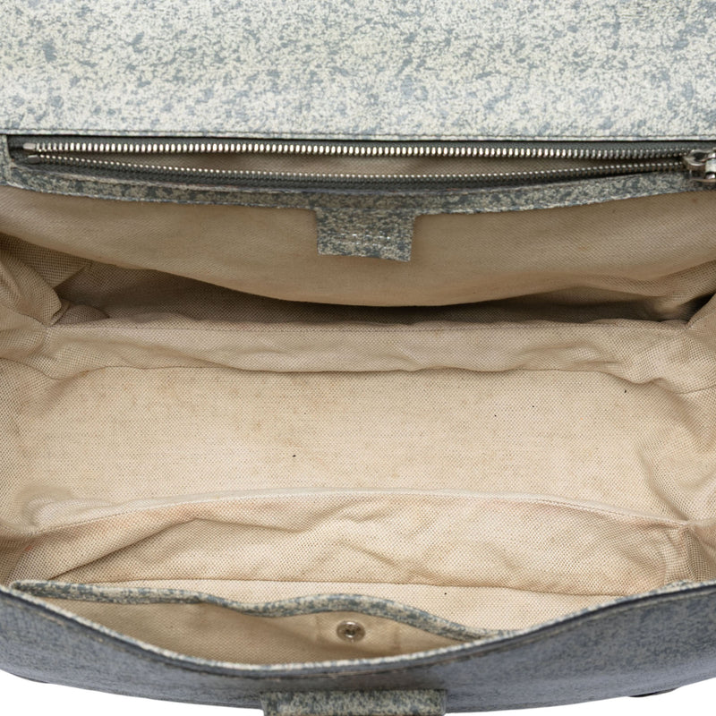 Large Speckled Leather New Bamboo Top Handle Bag - Image 4