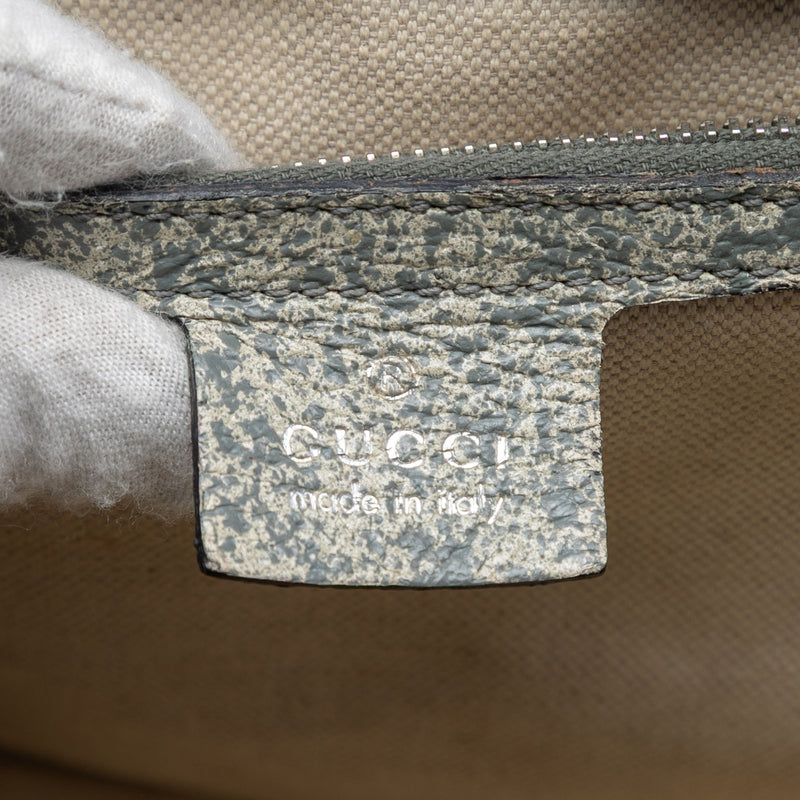 Large Speckled Leather New Bamboo Top Handle Bag - Image 5
