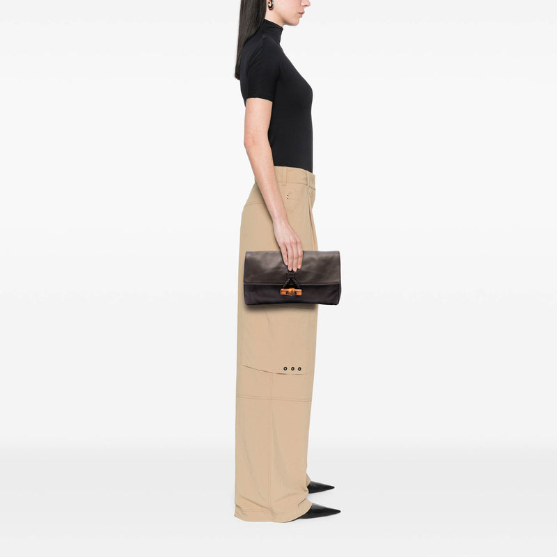 Calfskin Bamboo Hip Clutch - Image 6