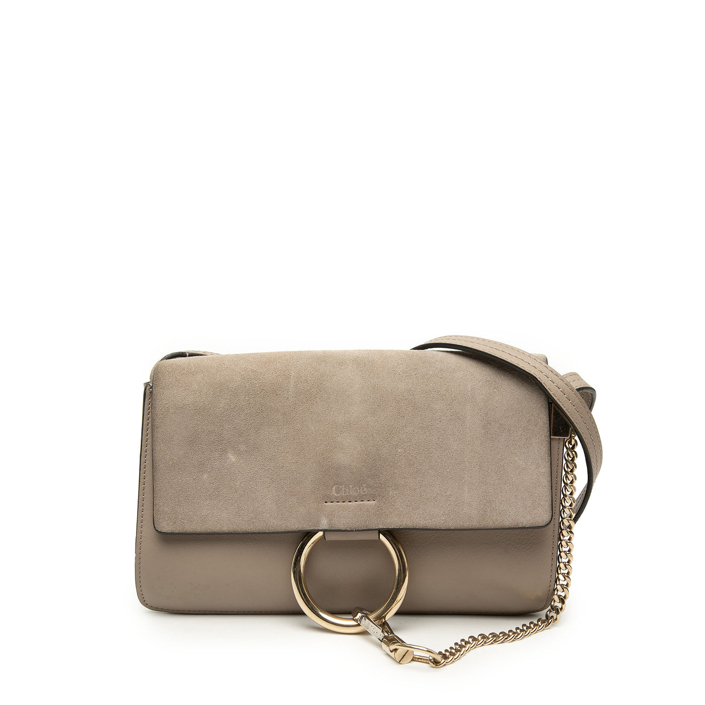 Small Suede and Calfskin Faye Crossbody - Image 1