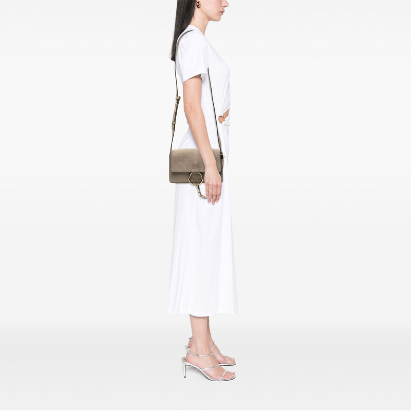 Small Suede and Calfskin Faye Crossbody - Image 7