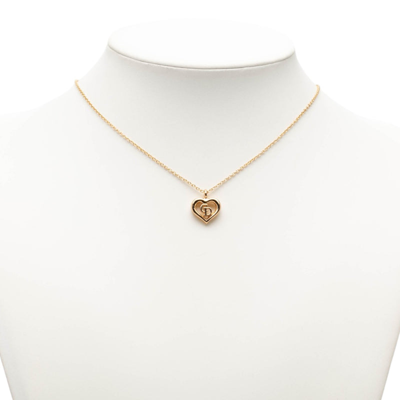 Gold Plated CD Logo Heart Pendant Necklace - Image 5