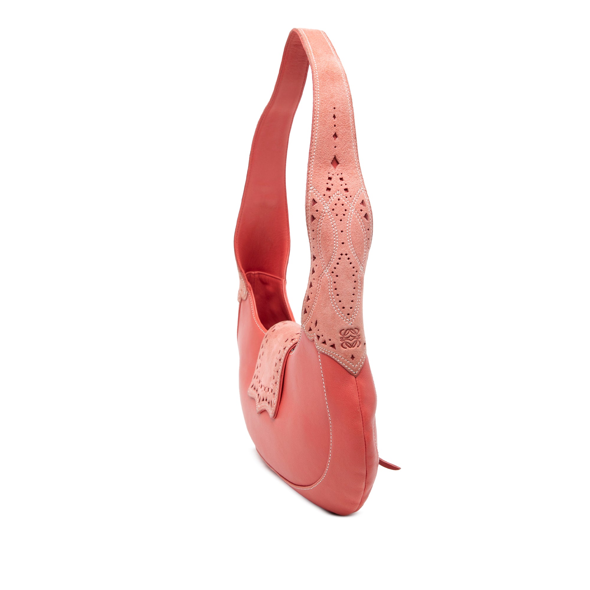 Suede Trimmed Calfskin Half Moon Hobo - Image 2