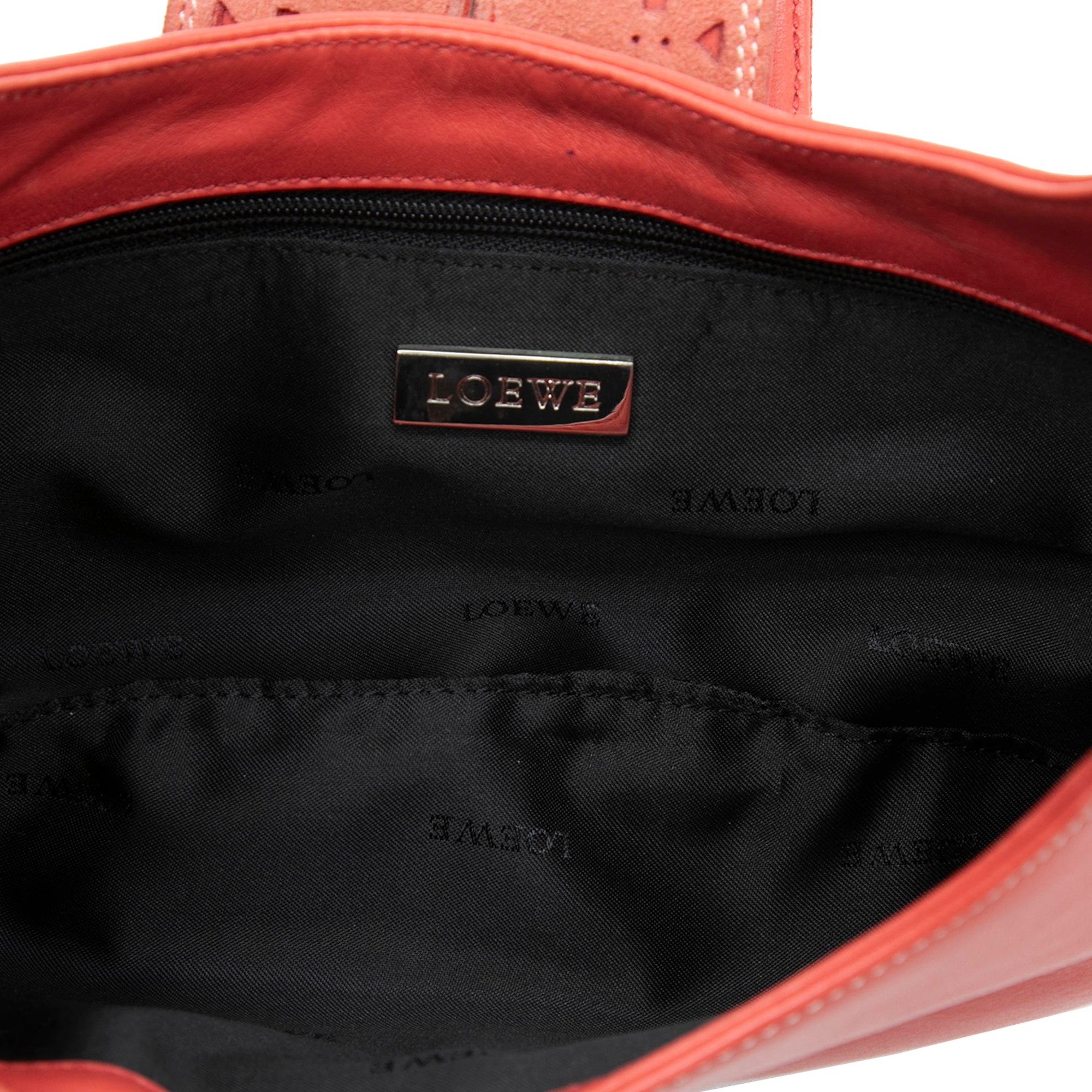 Suede Trimmed Calfskin Half Moon Hobo - Image 4