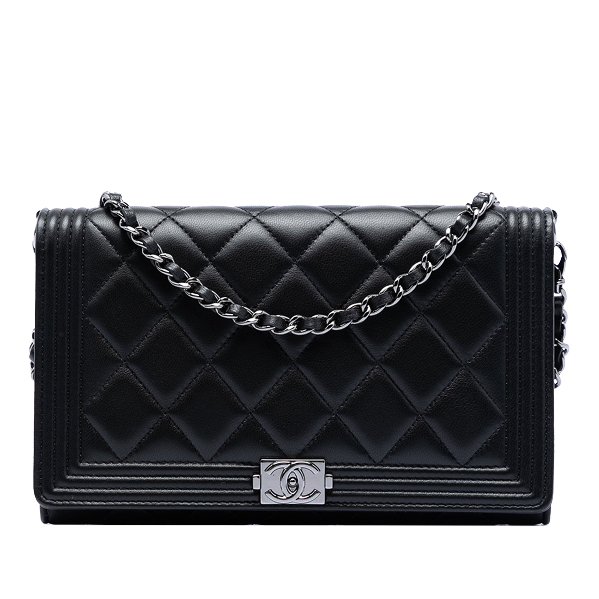 Quilted Lambskin Boy Wallet On Chain - Image 1